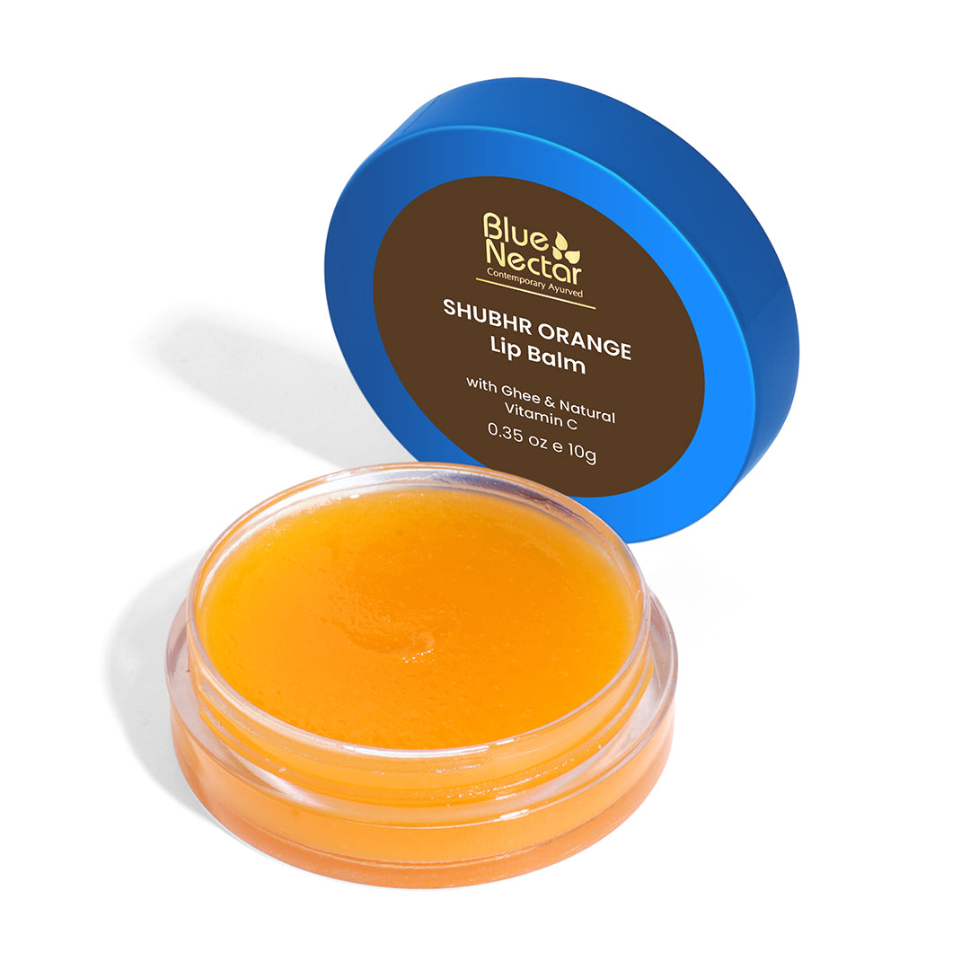 Orange Lip Balm & Gloss with Vitamin C for Dry Chapped Lips  Blue Nectar