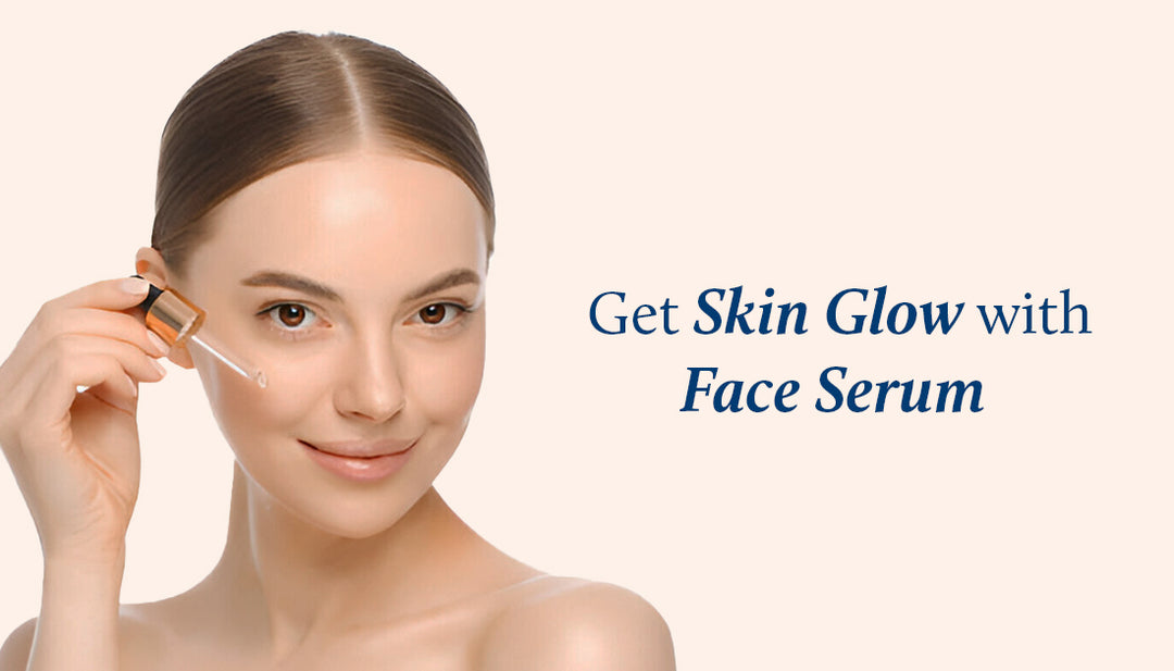 Lady skin is glowing after applying face serum 