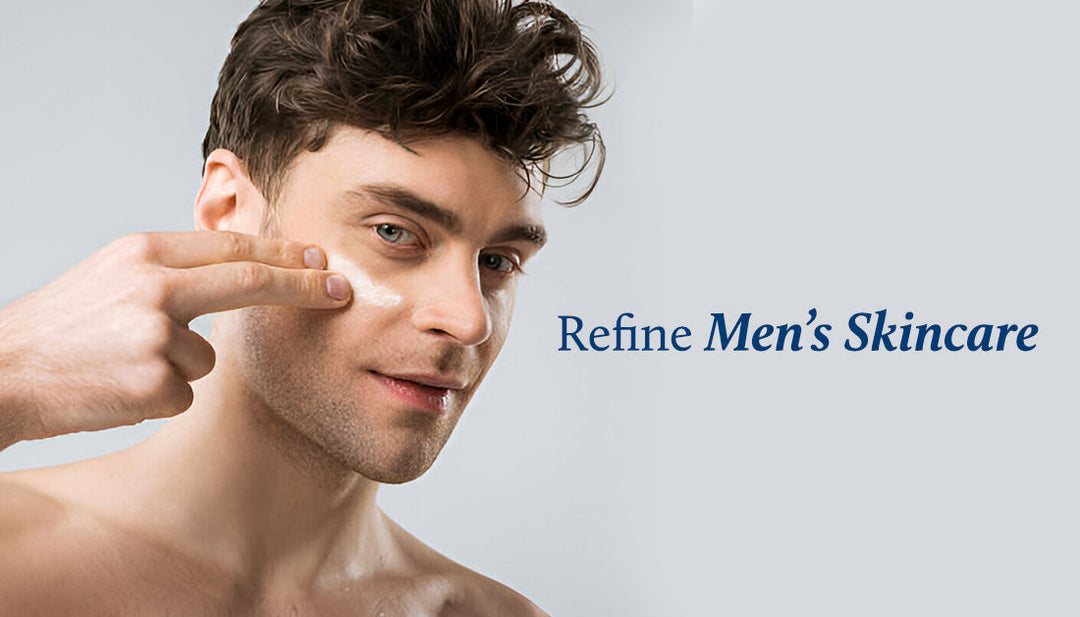 men is applying face cream 