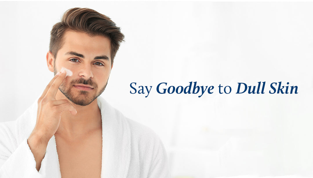 men is applying face brightening cream