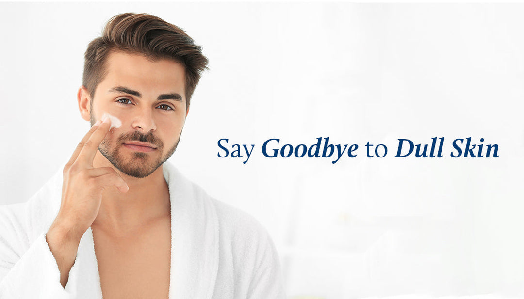 men is applying face brightening cream