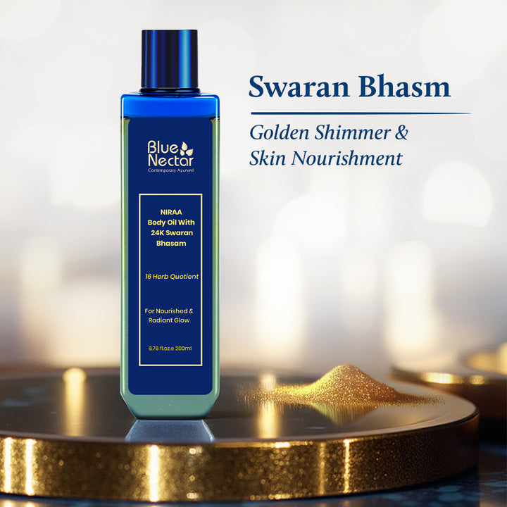 Body shimmer oil for glowing skin