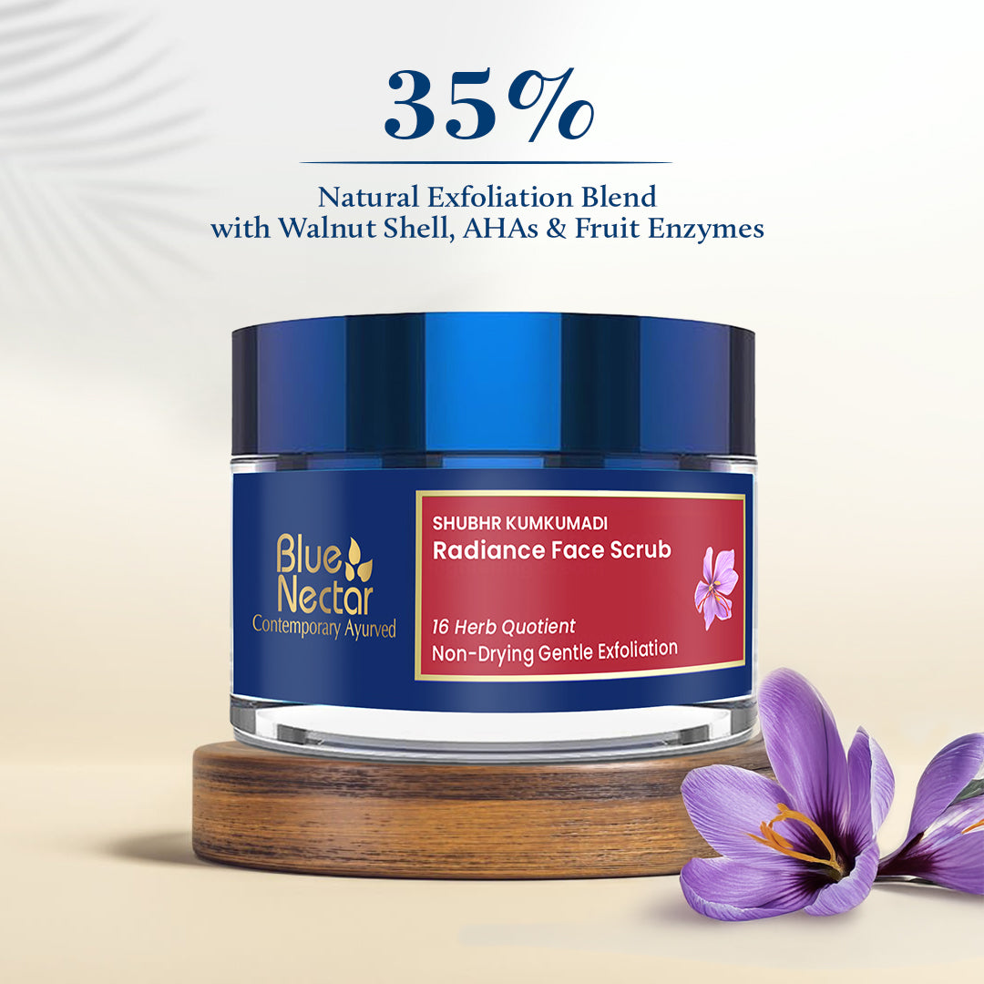 Kumkumadi face scrub with walnut shell