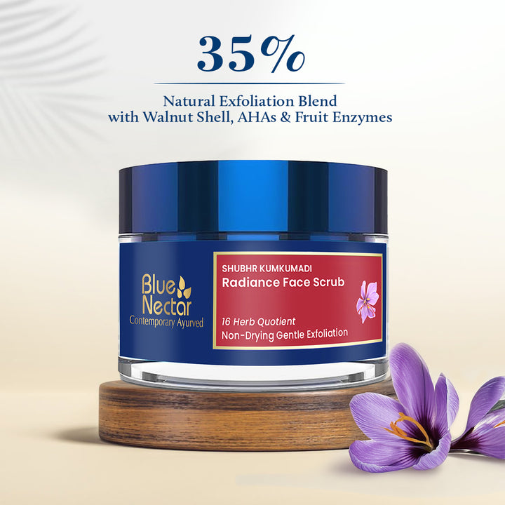 Kumkumadi face scrub with walnut shell