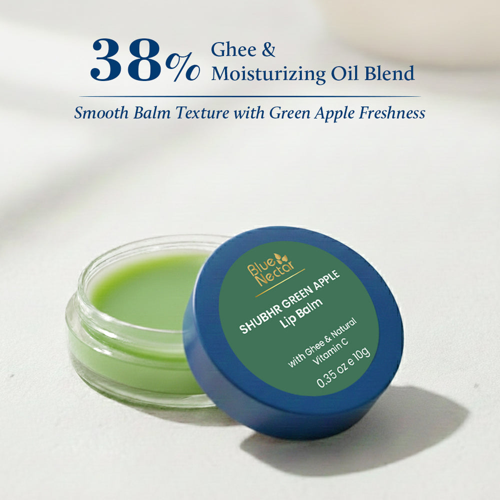 Green apple lip balm with 38% ghee