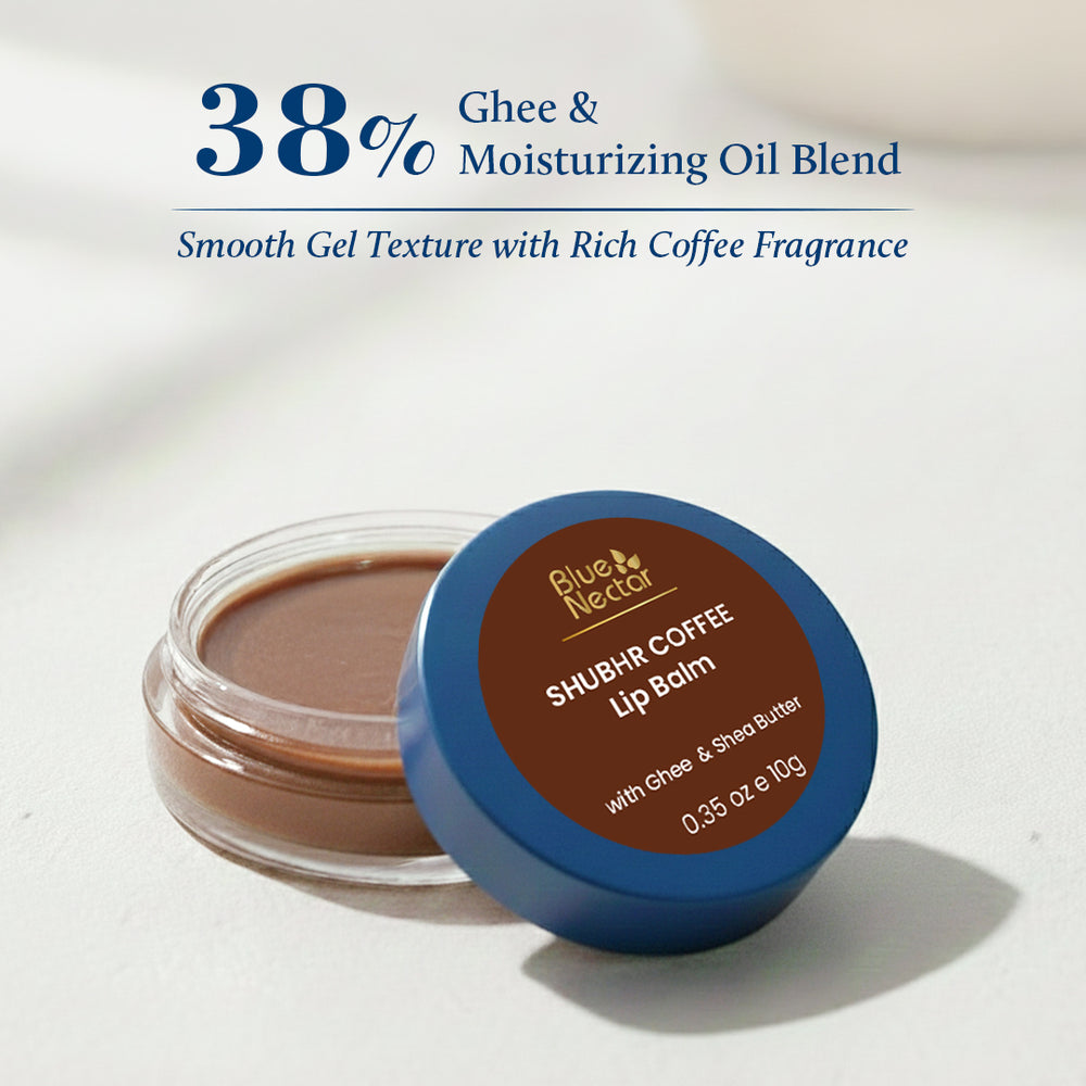 Coffee lip balm for dry lips