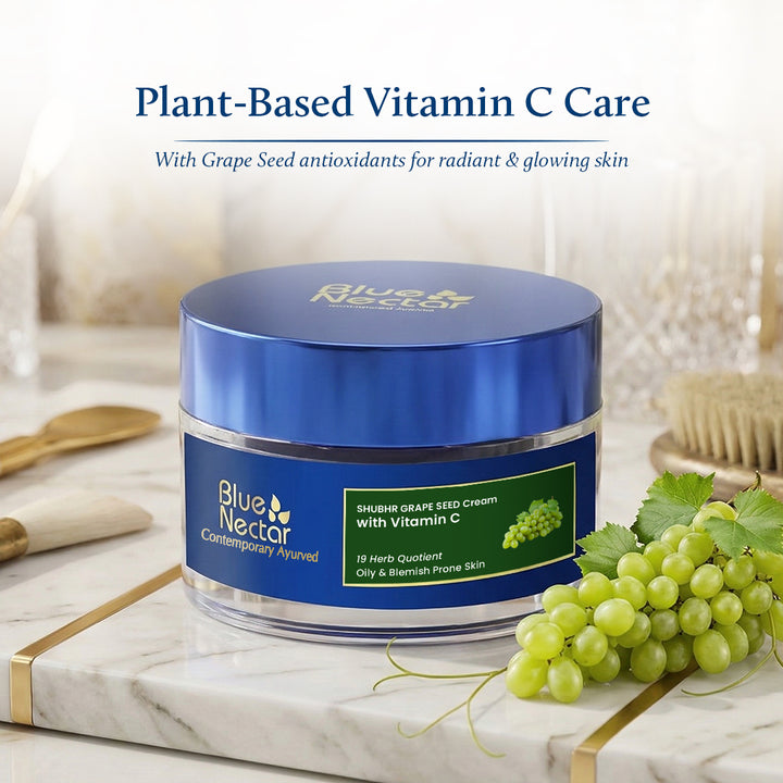 Grape seed cream with Vitamin C for glowwing skin for women
