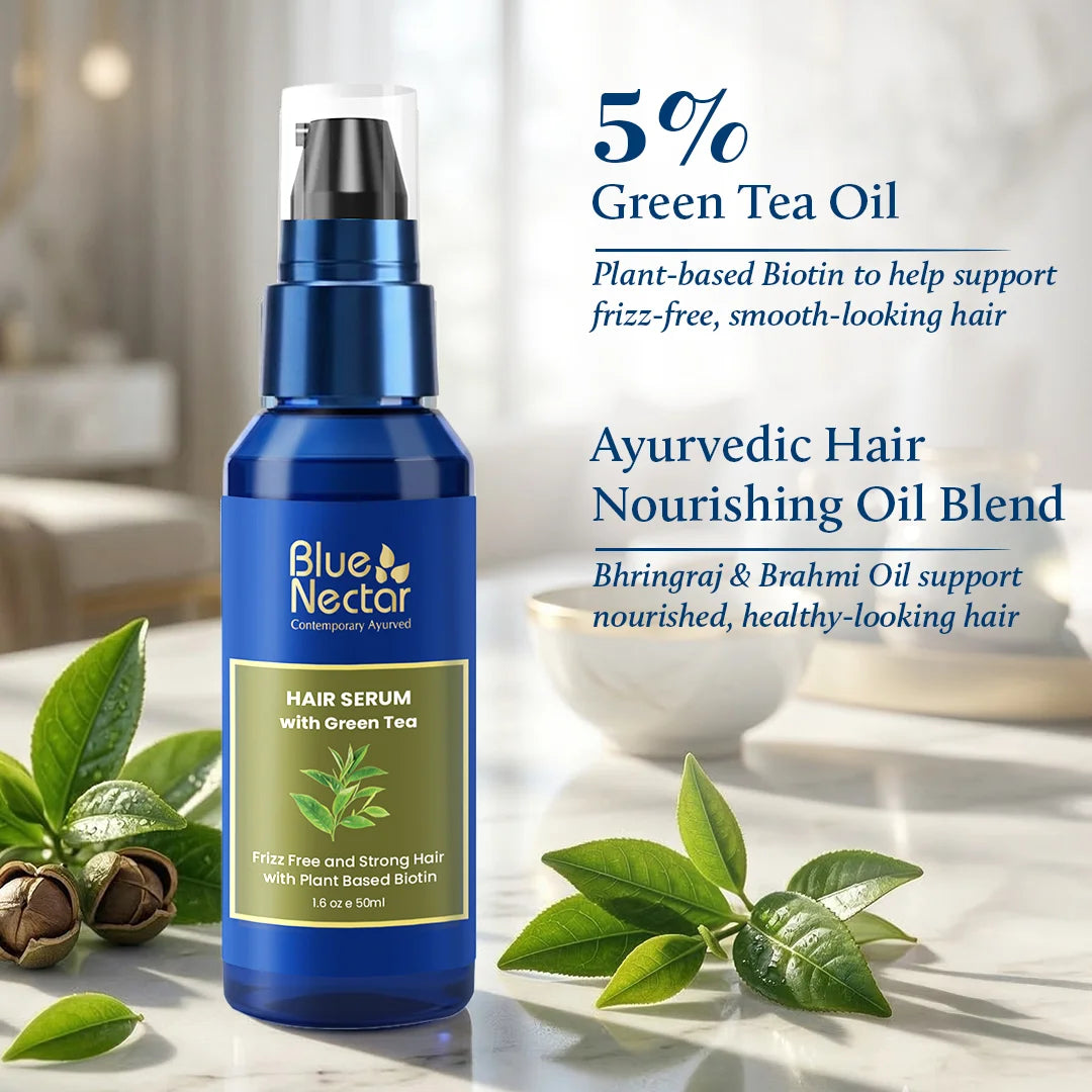 Green Tea hair serum for frizz free hair| 5% green tea oil