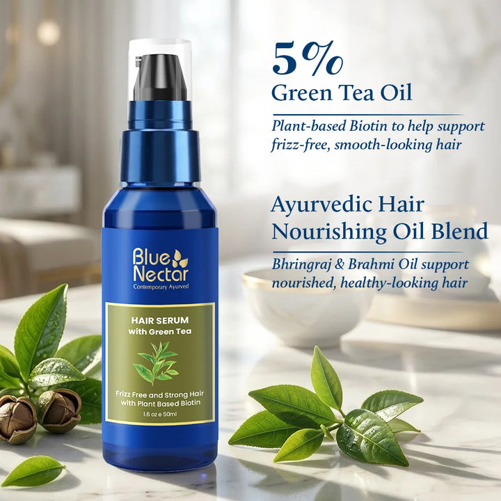 Green Tea hair serum for frizz free hair| 5% green tea oil