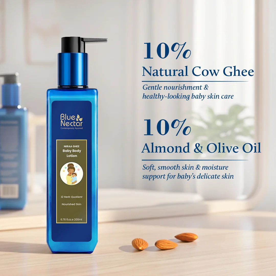 Ayurvedic baby body lotion for nourished skin | 10% real ghee