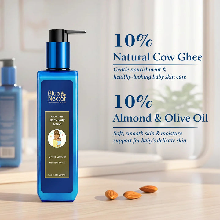 Ayurvedic baby body lotion for nourished skin | 10% real ghee