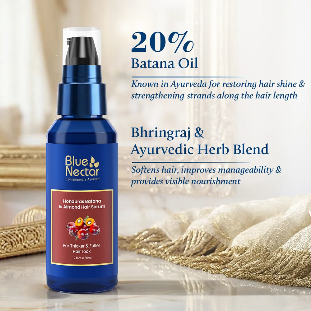 Batana & Almond hair serum for thicker & fuller hair | 20% real batana oil