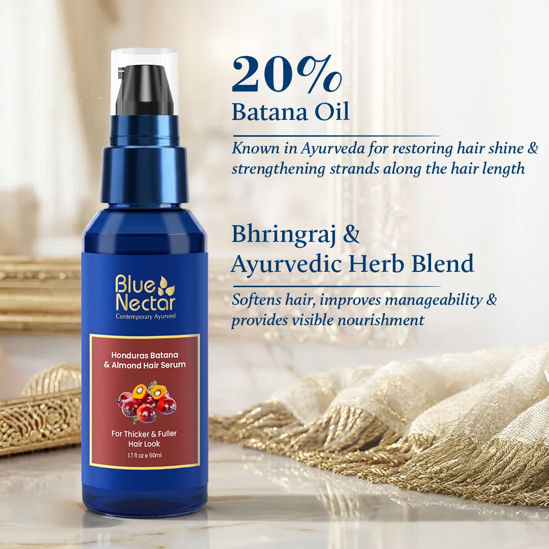 Batana & Almond hair serum for thicker & fuller hair | 20% real batana oil
