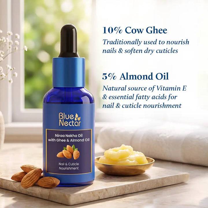 Cuticle Oil with Ghee & Almond Oil for Dry & Damaged Cuticles (15 Herbs)