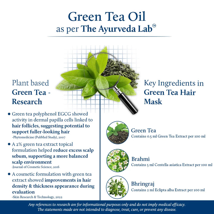 Green tea hair mask for frizz free hair | The ayurveda lab