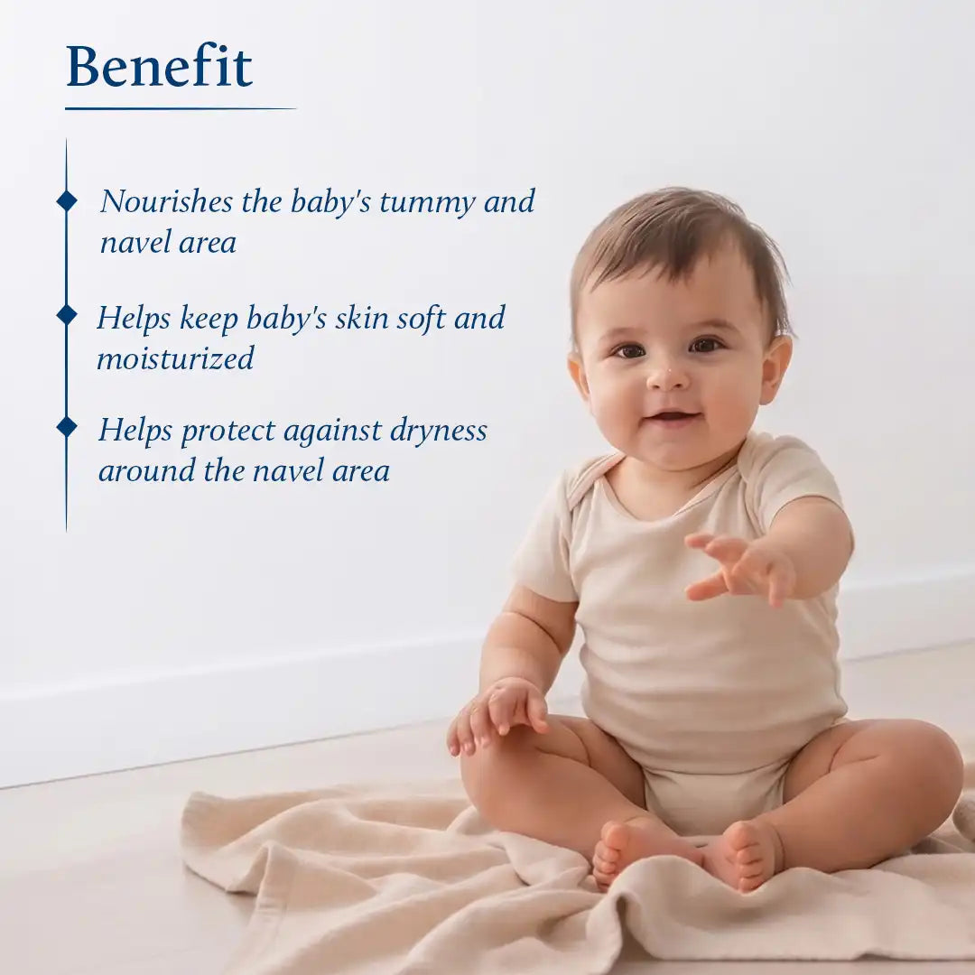 Ayurvedic Baby Belly Button Massage Oil with Ghee & Asafoetida (Hing) | 8 Ayurvedic Herbs
