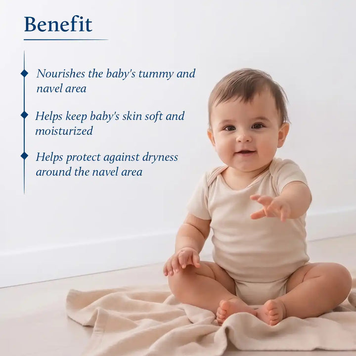 Ayurvedic Baby Belly Button Massage Oil with Ghee & Asafoetida (Hing) | 8 Ayurvedic Herbs
