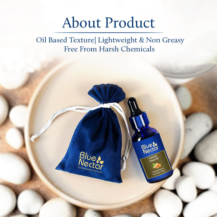 Blue Nectar turmeric oil  and pouch .