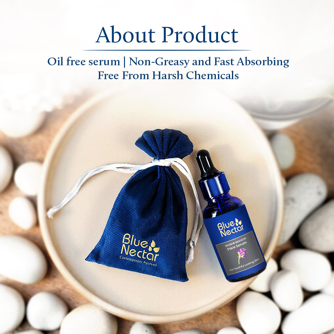 Shubhr Bakuchi Oil Free Face Serum | Natural Retinol-Inspired Formula (10 Herbs)