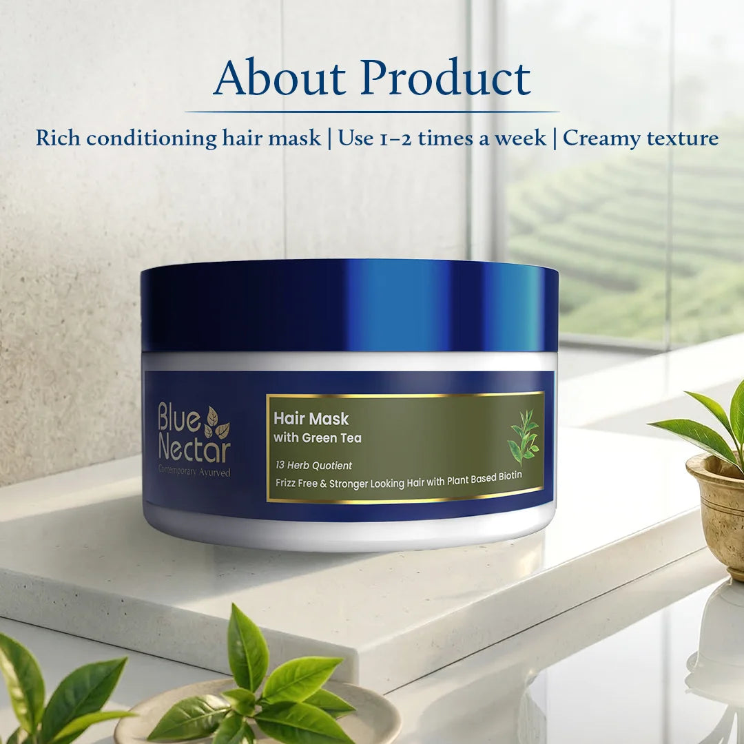 Green tea hair mask for frizz free hair | Use 1-2 a week