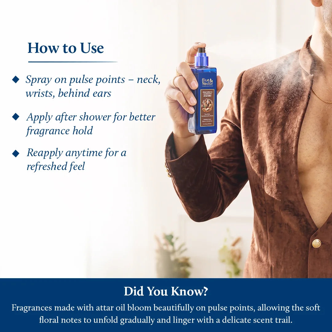 Nira Sultae -e- Sanalwood attar mist | How to use