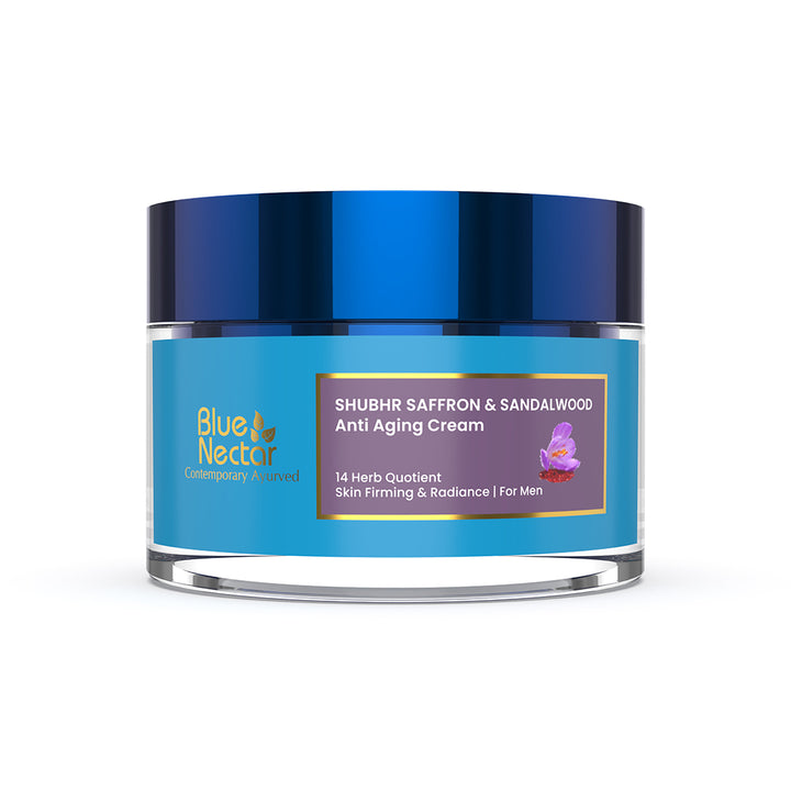 Shubhr Men's Saffron & Sandalwood Face Cream  for Collagen Boost And Deep Moisturization (14 Herbs, 50g)