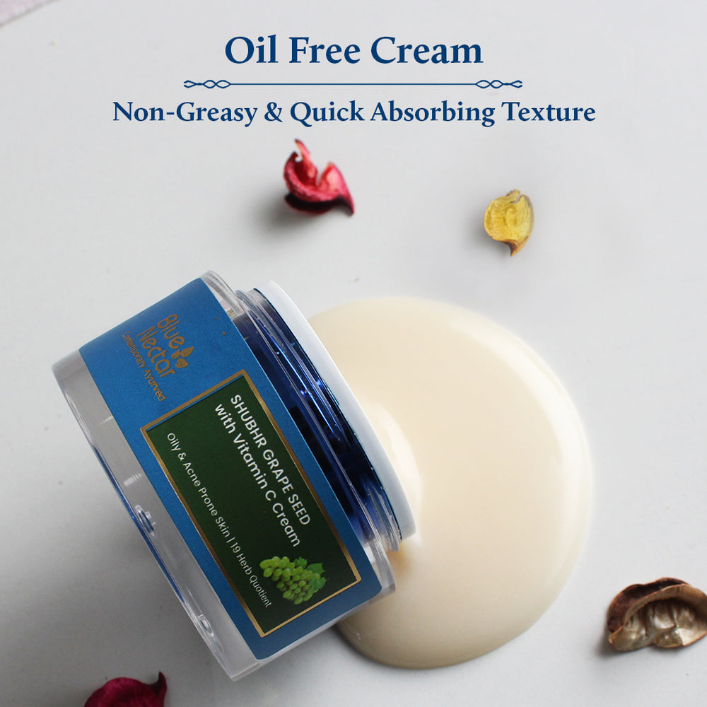 Grapeseed Vitamin C cream for oily acne prone skin.