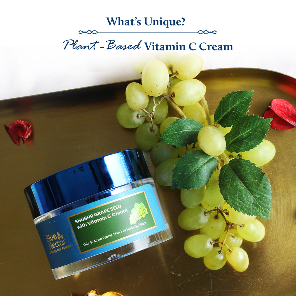 Grapeseed Vitamin C cream for oily acne prone skin.