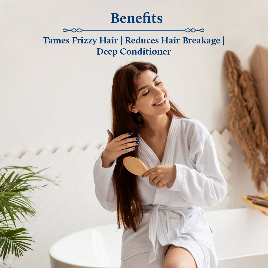Hair shampoo, hair serum and hair mask for silky, smooth hair.