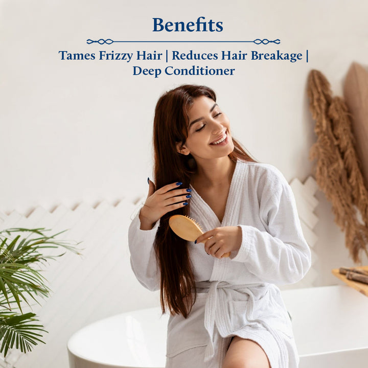 Hair shampoo, hair serum and hair mask for silky, smooth hair.