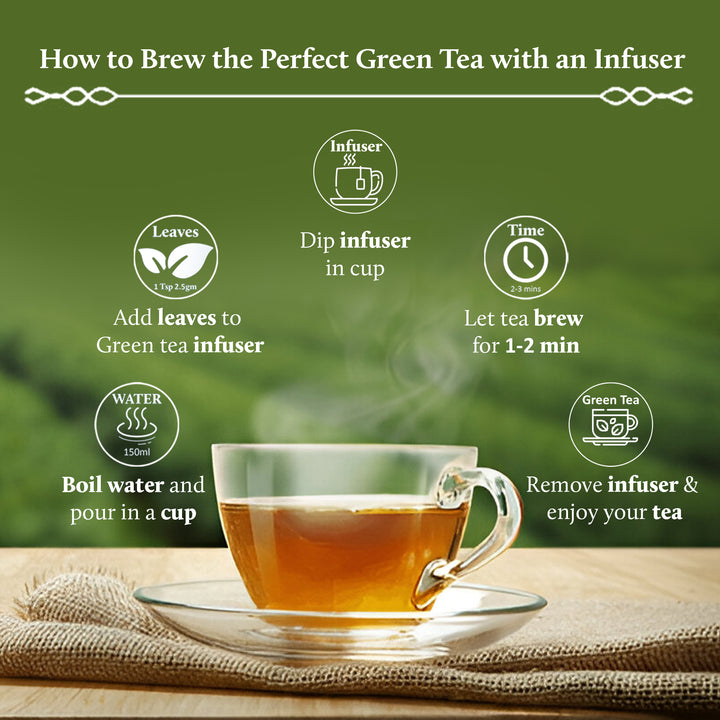 Steps to brew a perfect green tea with an infuser