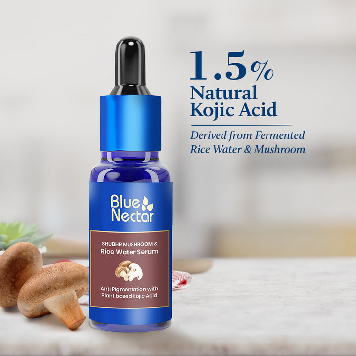 1.5%Natural Kojic acid from rice water and shitake mushrooms.
