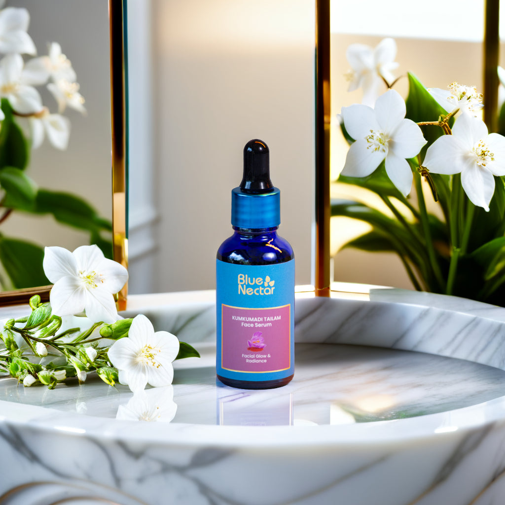 Kumkumadi Oil for Skin Glow and Anti-aging.