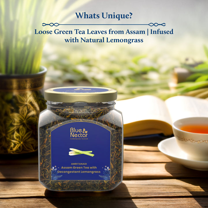 Assam loose green tea with natural lemongrass