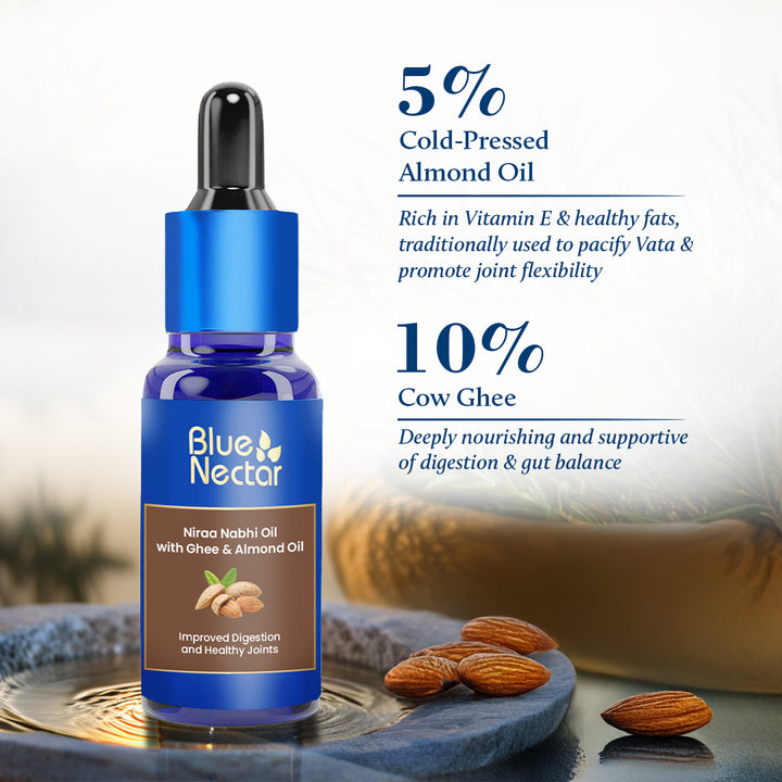 Almond navel oil with 5% cold pressed almond oil and 10% cow ghee.