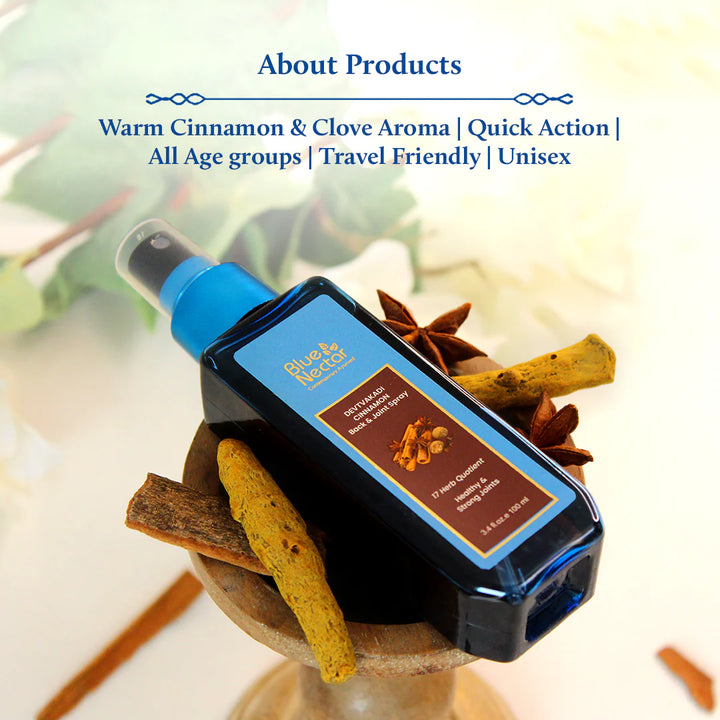 Body Pain Relief Spray with Clove & Cinnamon (3.4 fl oz, 17 Herbs)