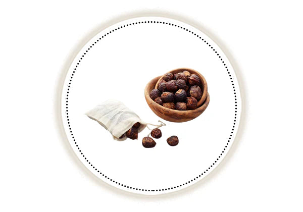 Wooden bowl with soap nut