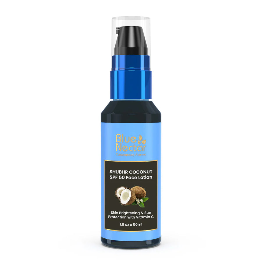 Shubhr coconut SPF 50 face lotion.(Reef Safe)