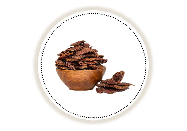 Wooden bowl filled with shikakai 