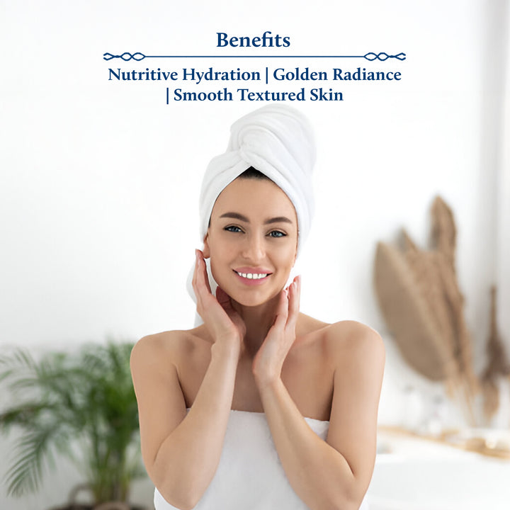 Body milk provides hydration, radiance and smooth skin