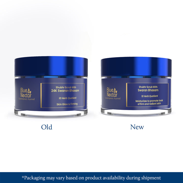 Swaran Bhasam face scrub for firm and radiant skin new look