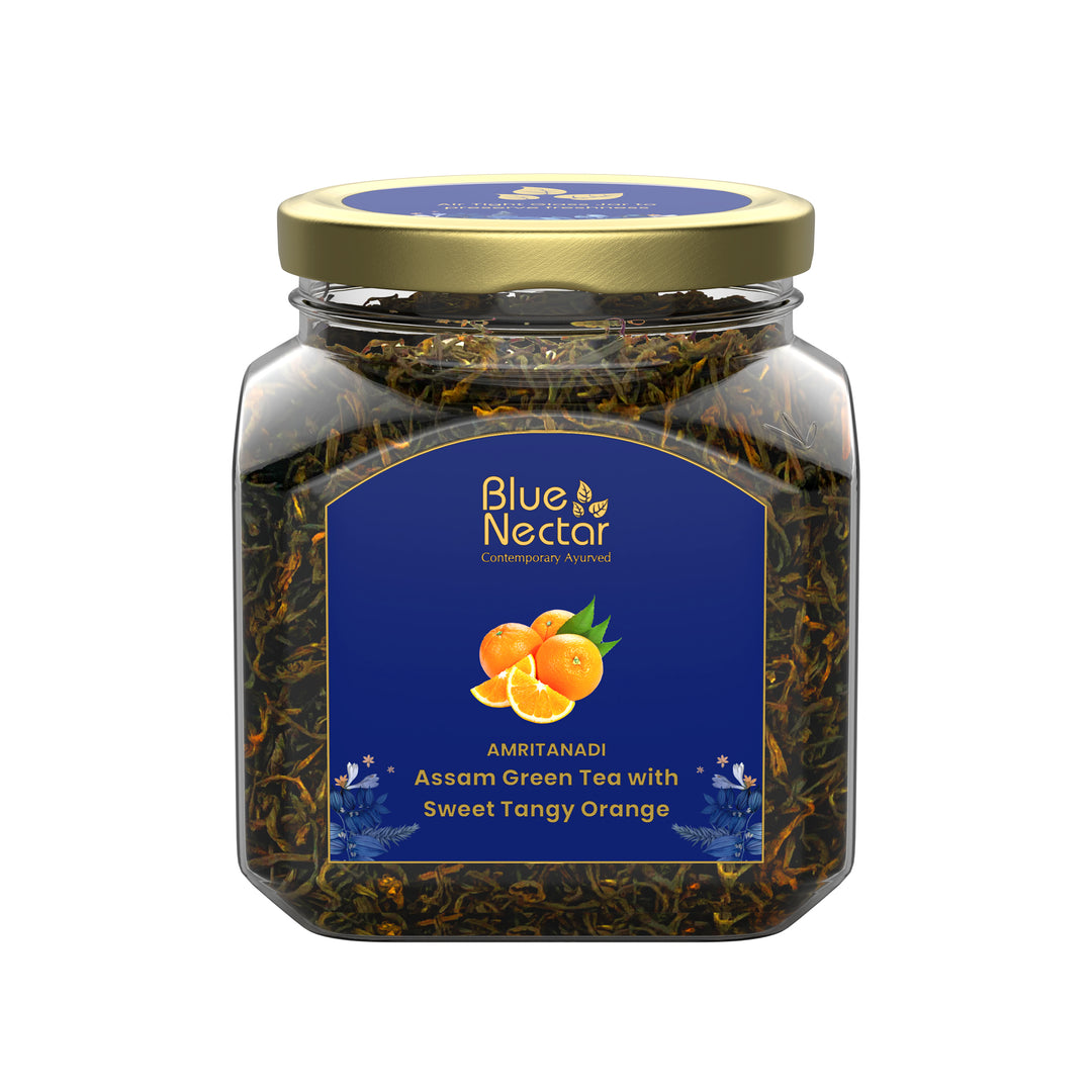 Assam orange green tea leaves