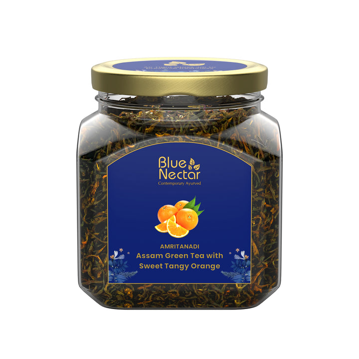 Assam orange green tea leaves