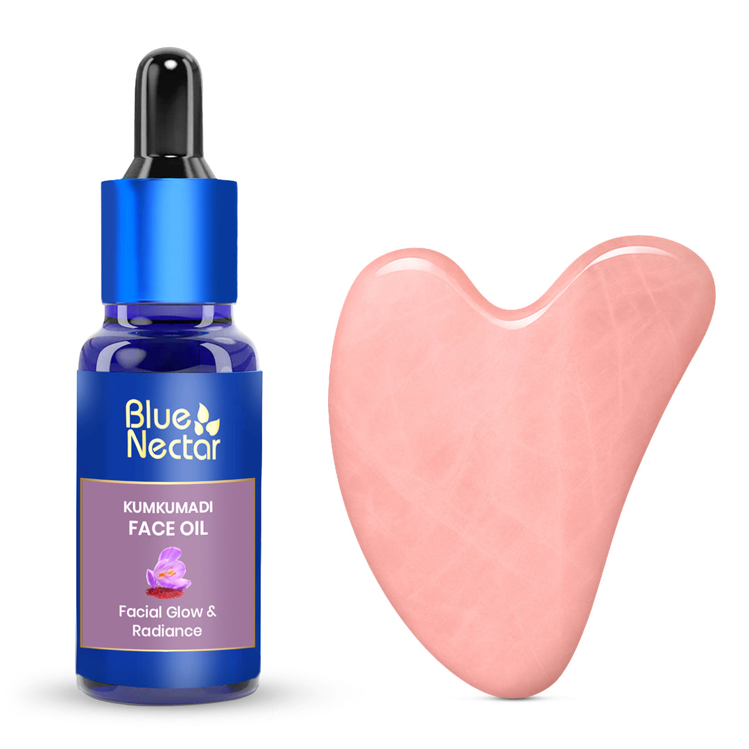 kumkumadi face oil with gua sha