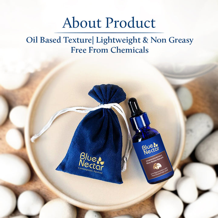 Blue Nectar oil-based kojic acid serun and pouch.
