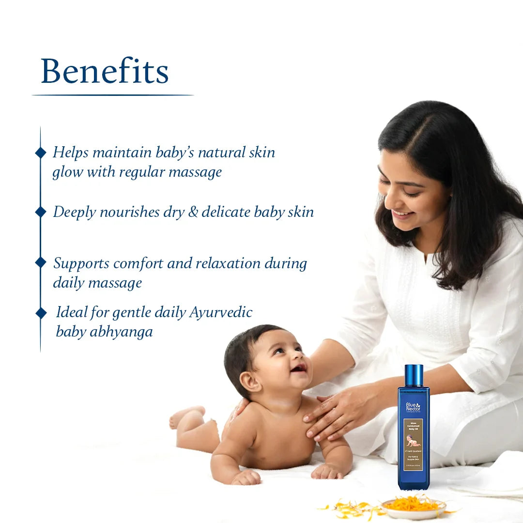 Kumkumadi Baby Body Oil with Organic Ghee for Glowing Skin (17 Herbs)