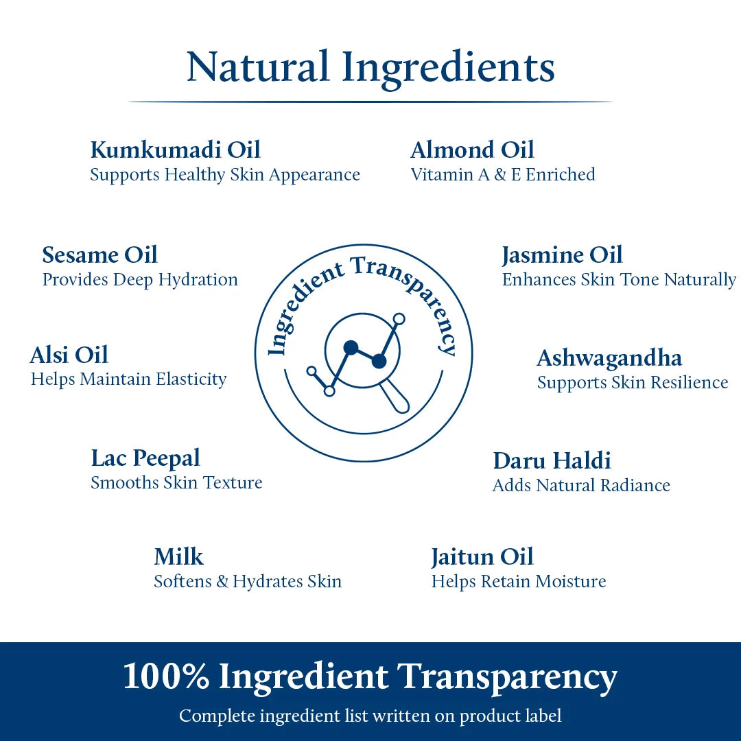 Kumkumadi Baby Body Oil with Organic Ghee for Glowing Skin (17 Herbs)