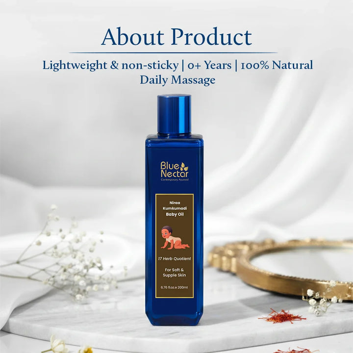 Kumkumadi Baby Body Oil with Organic Ghee for Glowing Skin (17 Herbs)