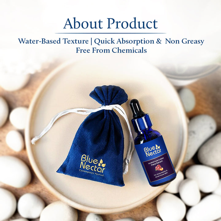 Blue Nectar plum serum with a blue pouch.