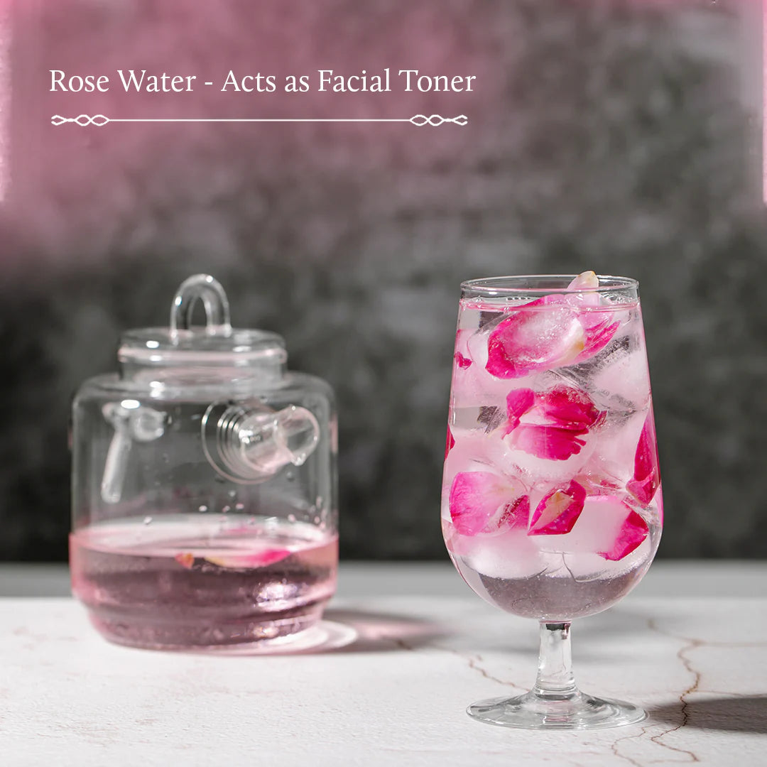 Rose water helps in brightening skin.